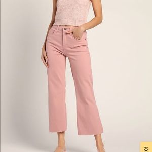 Lulus pink high rise flare jeans